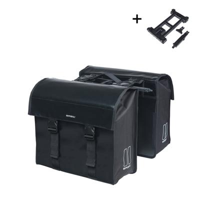 Basil Dubbele fietstas urban load mik 48-53 liter - zwart