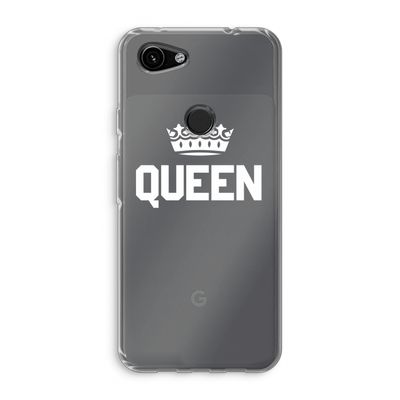Queen zwart: Google Pixel 3a Transparant Hoesje