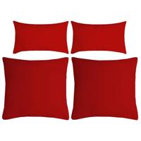 Stof Textile sierkussen Nelson - set 4x - rood - 2 formaten - polyester