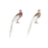 Kerstversiering DKD Home Decor Polyester Fågel (20 x 9 x 46 cm) (2 Stuks)