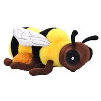 Pluche knuffel dieren Eco-kins honingbij - zwart/geel - 30 cm