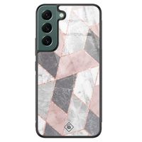 Samsung Galaxy S22 Plus glazen hardcase - Stone grid