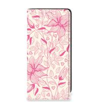 Samsung Galaxy A41 Smart Cover Pink Flowers