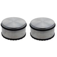 Excellent Houseware Deurstopper - Set van 2x stuks - aluminium - met rubber - 11 cm - deurstop