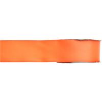 Hobby/decoratie sierlint - satijn - oranje - 1,5 cm/15 mm x 25 meter - cadeaulint