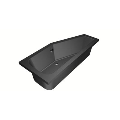 Xenz Lagoon Hoekbad - 170x75x48 - afvoer Midden - Rechts - Compact - acryl - ebony 6983-29