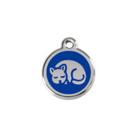 Kitten Navy roestvrijstalen kattenpenning small/klein dia. 2 cm - Reddingo