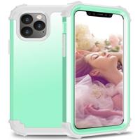 Voor iPhone 11 Pro PC + siliconen driedelige anti-drop mobiele telefoon bescherming Bback cover (groen)