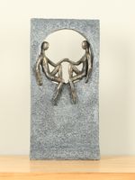Decoratief beeldje brons look Samen Dromen, 35 cm - thumbnail