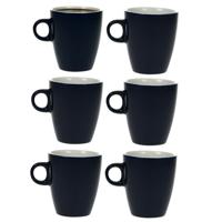 Cosy & trendy Koffiekopjes/bekers - 6x - donkerblauw - 190 ml - Keramiek - Glans finish