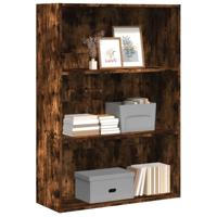 Boekenkast 80x30x114 cm bewerkt hout gerookt eikenkleurig