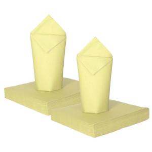 Feest servetten - 32x - lichtgeel - 3 laags - 33 x 33 cm