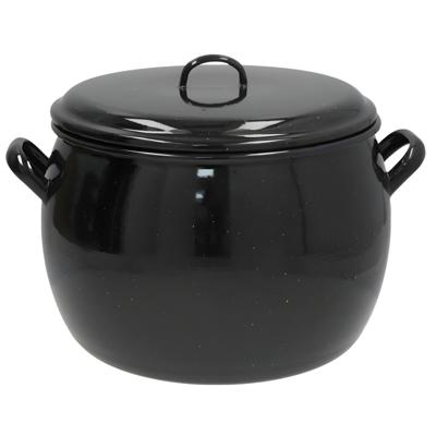 Gerimport kookpan / soeppan - zwart - D28 cm - 15 ltr - alle warmte bronnen - emaille