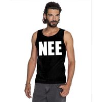 Nee tekst singlet shirt/ tanktop zwart heren