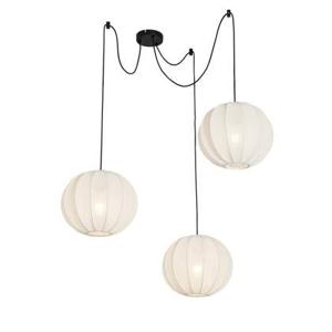 QAZQA Japandi hanglamp wit zijden 30cm 3-lichts - Plu