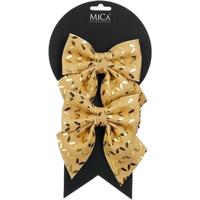 Decoratie strikken - 2x st - goud - 12 x 13 cm - strikjes
