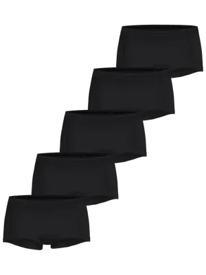 Boxers 5-pack dames boxershort- Zwarte katoenen dames onderbroeken - Multipack