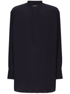 Dolce & Gabbana chemise en soie à col officier - Noir