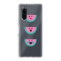 Smiley watermeloen: Sony Xperia 5 Transparant Hoesje