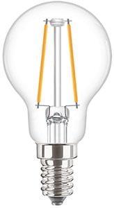 Philips LED kogel E14 2-25W 2700K filament helder - LED3727