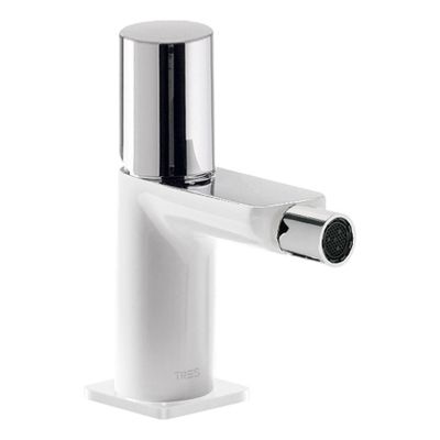 Bidetkraan Tres Loft | Opbouw | Mengkraan | 1-knop | Rond | Wit chroom