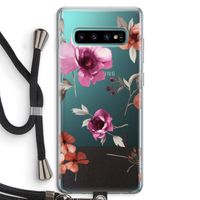 Geschilderde bloemen: Samsung Galaxy S10 Plus Transparant Hoesje met koord Geschilderde bloemen: Samsung Galaxy S10 Plus Transparant Hoesje met koord