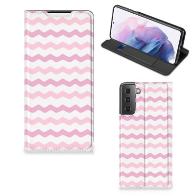 Samsung Galaxy S21 Plus | Hoesje met Magneet | Waves Roze