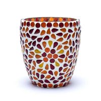Sfeerlicht Mosaïek Waxinelichthouder Rood & Geel - 10cm