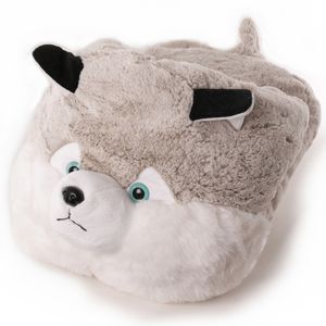 Grote husky hond voetenwarmer slof voor kinderen/dames One size  -