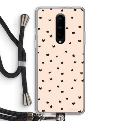 Kleine kattenkopjes: OnePlus 8 Transparant Hoesje met koord