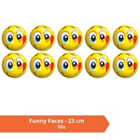 Bal - Voordeelverpakking - Funny Faces - 23 cm - 10 stuks - thumbnail