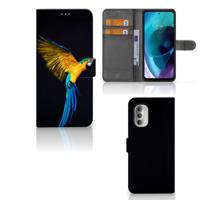 Motorola Moto G51 5G | Telefoonhoesje | Met pasjeshouder | Papegaai