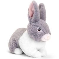 Keel Toys pluche Konijn - knuffeldier - grijs - zittend - 25 cm - knuffel Konijn