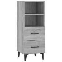 The Living Store Dressoir - Bijzetkast - 34.5x34x90cm - Grijs Sonoma Eiken