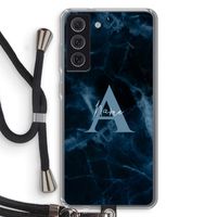 Midnight Marble: Samsung Galaxy S21 FE Transparant Hoesje met koord