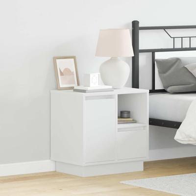 Nachtkastje met lade 2 pcs Wit 50 x 34.5 x 50 cm. Bewerkt hout