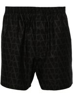 Valentino Garavani short de sport Toile Iconographe - Noir