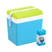 Koelbox met koelelementen - 35 liter - kunststof - blauw - 48 x 30 x 40 cm - Koelboxen - thumbnail