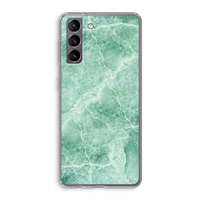 Groen marmer: Samsung Galaxy S21 Transparant Hoesje