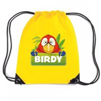 Birdy de Papegaai trekkoord rugzak / gymtas geel voor kinderen   - - thumbnail