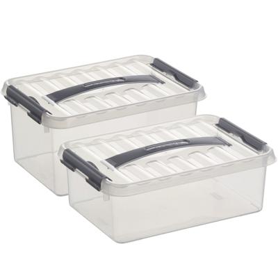 Sunware Opberg boxen set van 4x - kunststof - met deksel - in 4 en 6 Liter