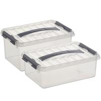 Sunware Opberg boxen set van 4x - kunststof - met deksel - in 4 en 6 Liter