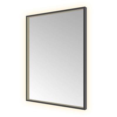 Hotbath &MORE Spiegel direct en indirect LED color changing spiegelverwarming met afstandsbediening Geborsteld zwart PVD SQU680MBP