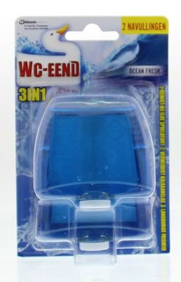 WC Eend Blok 3-in-1 ocean fresh navul 55ml (2 st) WC Eend Blok 3-in-1 ocean fresh navul 55ml (2 st)