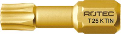 Rotec PRO Insertbit T 40 L=25mm C 6,3 Torsion Konisch TIN - 10 stuks - 8072040
