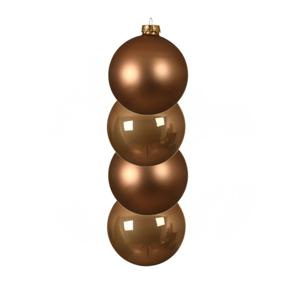 Decoris kerstballen - 4x st - toffee bruin - D10 cm - glas - kerstversiering