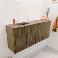 Toiletmeubel Mondiaz Joya Dlux | 101.6 cm | Meubelkleur Dusk | Faye wastafel Arena Wasbak Links | 1 kraangat