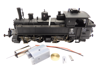 micromotor HR028C motor ombouwset voor Roco BR 98.7, Bay. BB II, Mallet, Werklok VOEST, u.a.
