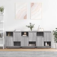 Dressoirs 3 st bewerkt hout grijs sonoma eikenkleurig