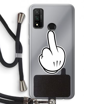 Middle finger black: Huawei P Smart (2020) Transparant Hoesje met koord